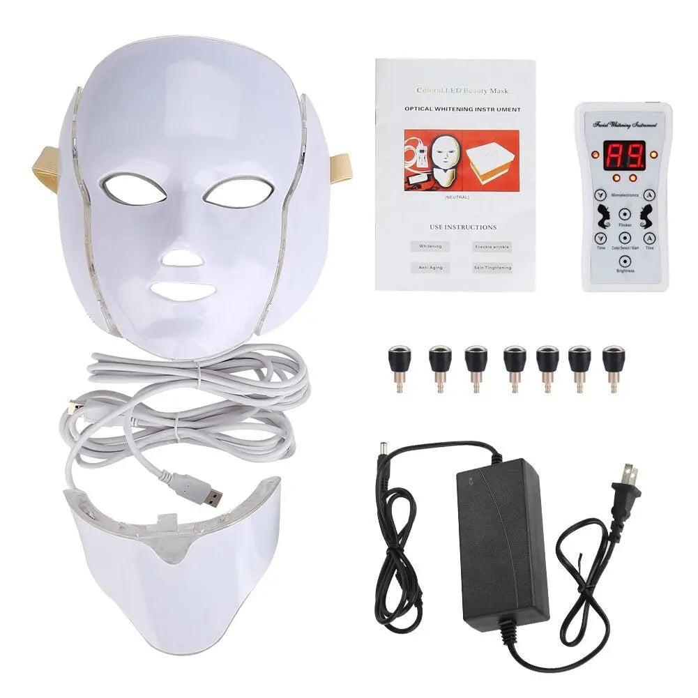 7 Farben LED Gesichtsmaske pflege Anti Akne Therapie Poren öffnen 7 Farben LED Gesichtsmaske pflege Anti Akne Therapie Poren öffnen